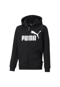 Puma - Młodzieżowa bluza z kapturem z dużym logo Essentials PUMA Black. Typ kołnierza: kaptur. Kolor: czarny. Styl: młodzieżowy #1
