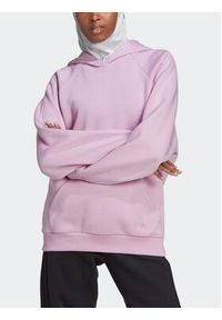 Adidas - adidas Bluza ALL SZN Fleece HN4214 Różowy Loose Fit. Kolor: różowy. Materiał: bawełna