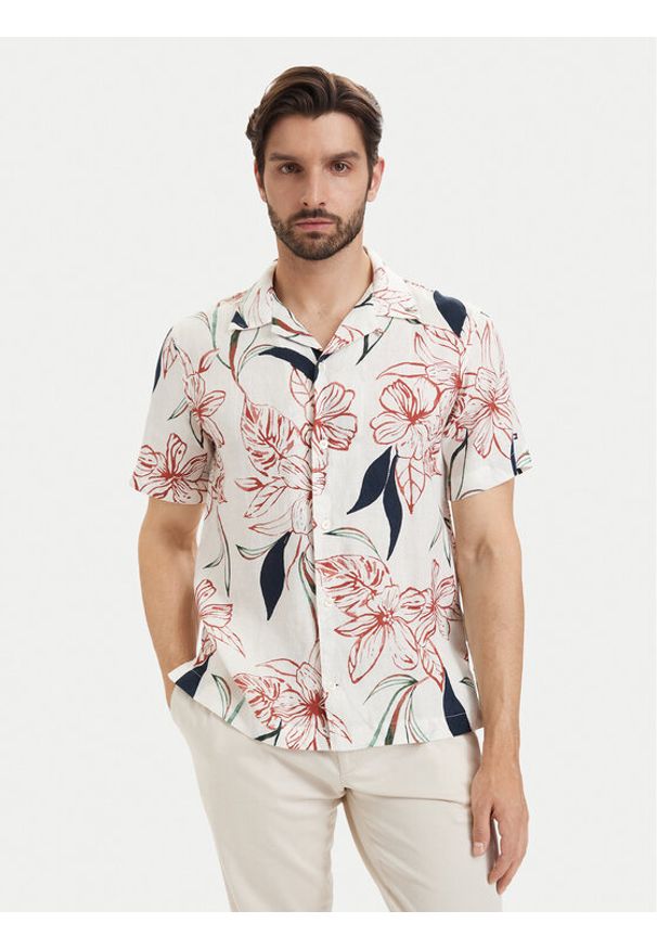 TOMMY HILFIGER - Tommy Hilfiger Koszula MW0MW43310 Biały Regular Fit. Kolor: biały. Materiał: len