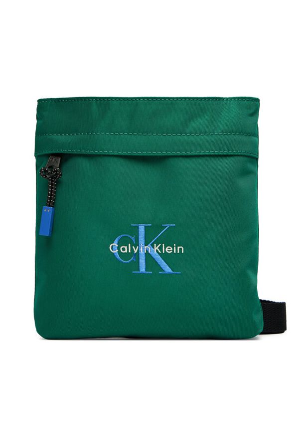 Calvin Klein Saszetka Bold Flatpack LV04D3178G Zielony. Kolor: zielony. Materiał: materiał
