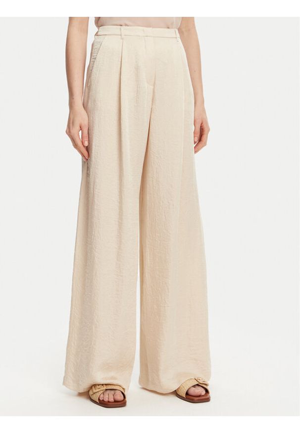 Marella Spodnie palazzo Silico 2513131125 Écru Wide Leg. Materiał: acetat