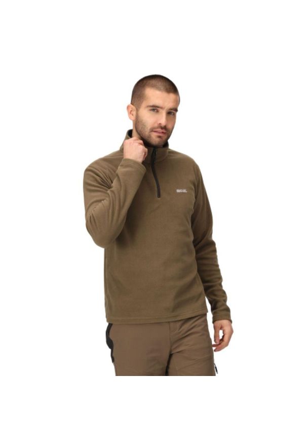 Regatta - Polar turystyczny męski z suwakiem Thompson. Kolor: brązowy. Materiał: polar. Sport: turystyka piesza