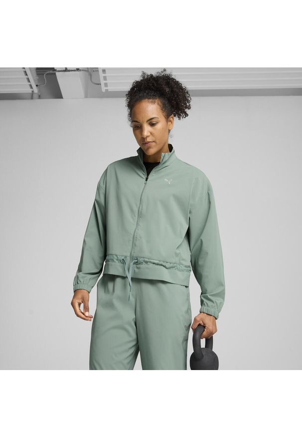 Puma - Damska kurtka LACE PUMA Green Moon. Typ kołnierza: kaptur. Kolor: zielony. Sport: turystyka piesza