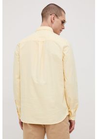 Superdry koszula bawełniana męska kolor żółty regular z kołnierzykiem button-down. Typ kołnierza: button down. Kolor: żółty. Materiał: bawełna. Wzór: aplikacja #3