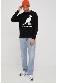 Kangol bluza bawełniana kolor czarny z nadrukiem KLEU003-99. Okazja: na co dzień. Kolor: czarny. Materiał: bawełna. Wzór: nadruk. Styl: casual #5