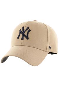 Męska czapka z daszkiem 47 Brand MLB New York Yankees Cap. Kolor: beżowy. Materiał: akryl, wełna