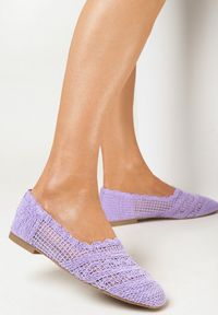 Born2be - Fioletowe Ażurowe Balerinki Taisha. Kolor: fioletowy. Wzór: ażurowy. Sezon: wiosna, lato #3