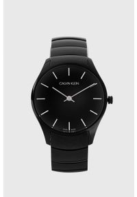 Calvin Klein zegarek damski kolor czarny. Kolor: czarny. Materiał: materiał #1