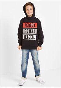 bonprix - Dżinsy dresowe z gumką w talii, o kroju regular fit, proste nogawki. Kolor: niebieski #3