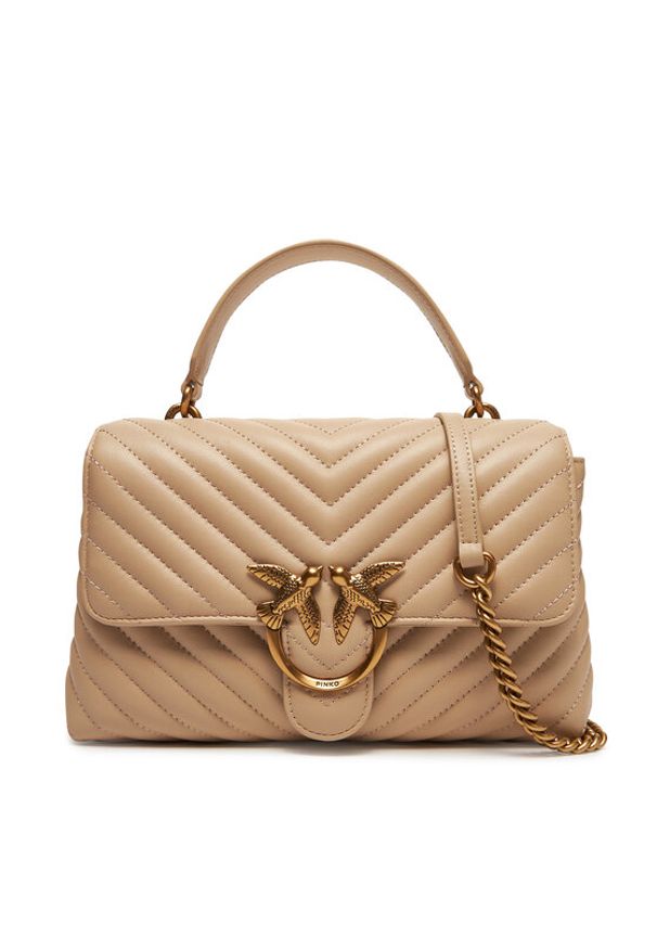 Pinko - PINKO Torebka Love Lady Puff Classic Cl PE 25 PLTT 100043 A0GK Beżowy. Kolor: beżowy. Materiał: skórzane