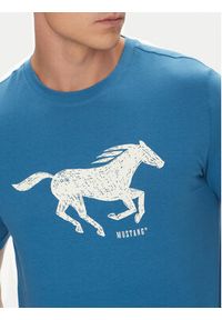 Mustang T-Shirt Austin 1016483 Niebieski Regular Fit. Kolor: niebieski. Materiał: bawełna #5