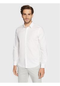 Sisley Koszula 5CNX5QL19 Biały Slim Fit. Kolor: biały. Materiał: bawełna
