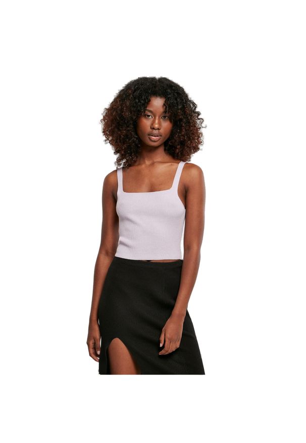 Damska krótka bluzka z dzianiny Urban Classics. Kolor: biały. Materiał: dzianina. Długość rękawa: bez rękawów. Długość: krótkie