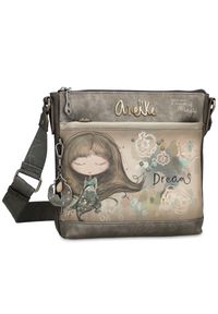 Torebka damska Anekke, mała bogato zdobiona na ramię z regulowanym paskiem, brązowa, 41703-069. Kolor: brązowy. Wzór: aplikacja. Dodatki: z haftem, z breloczkiem. Materiał: zdobione. Styl: casual. Rodzaj torebki: na ramię #1