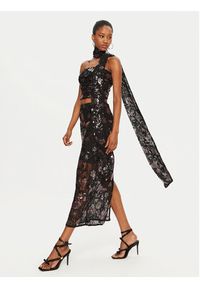 ROTATE Bluzka 113311100 Czarny Slim Fit. Kolor: czarny. Materiał: syntetyk #3