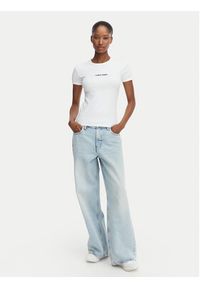 Calvin Klein Jeans T-Shirt LV047G816G Biały Slim Fit. Kolor: biały. Materiał: bawełna #2