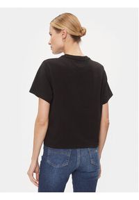 Tommy Jeans T-Shirt Badge DW0DW17391 Czarny Boxy Fit. Kolor: czarny. Materiał: syntetyk
