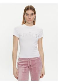 Juicy Couture T-Shirt Ryder Rodeo JCBCT223826 Biały Slim Fit. Kolor: biały. Materiał: bawełna