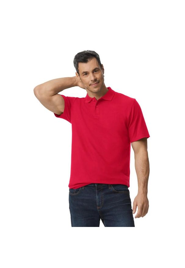 GILDAN - Męska Koszulka Polo Softstyle Pique. Typ kołnierza: polo. Kolor: czerwony, fioletowy