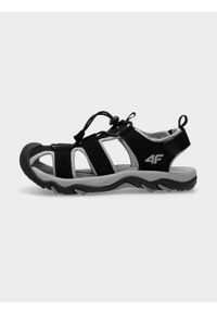 4F JUNIOR - Sandały z zakrytymi palcami chłopięce. Nosek buta: otwarty. Zapięcie: rzepy. Kolor: czarny. Materiał: syntetyk, jersey, materiał, guma #1