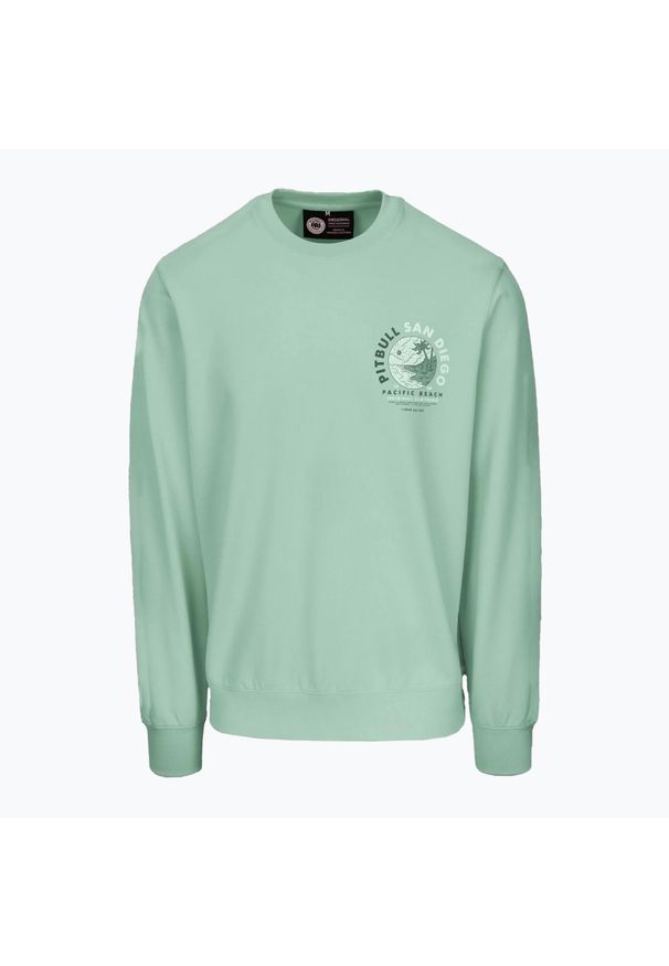 PITBULL - Bluza męska Pitbull Planet Surf Crewneck Sweatshirt. Kolor: zielony