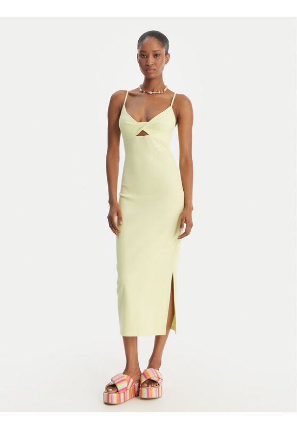 Roxy Sukienka letnia Wavey Lady ERJKD03530 Zielony Slim Fit. Kolor: zielony. Materiał: bawełna. Sezon: lato