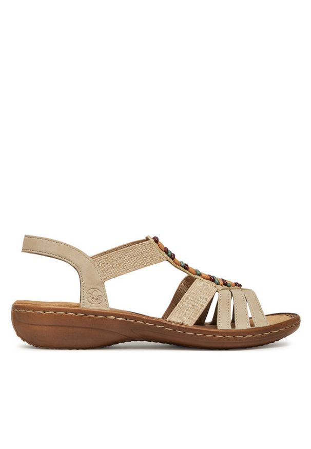 Rieker Sandały 60851-62 Beżowy. Kolor: beżowy. Materiał: syntetyk, materiał