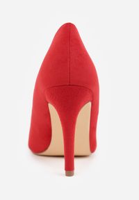 Renee - Czerwone Szpilki w Klasycznym Stylu Mevalor. Okazja: na co dzień, na randkę, na spotkanie biznesowe. Nosek buta: szpiczasty. Kolor: czerwony. Materiał: satyna. Obcas: na szpilce. Styl: klasyczny. Wysokość obcasa: średni #9