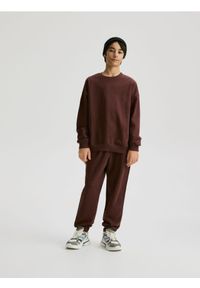 Reserved - Komplet oversize - bordowy. Kolor: czerwony. Materiał: dzianina, bawełna #1