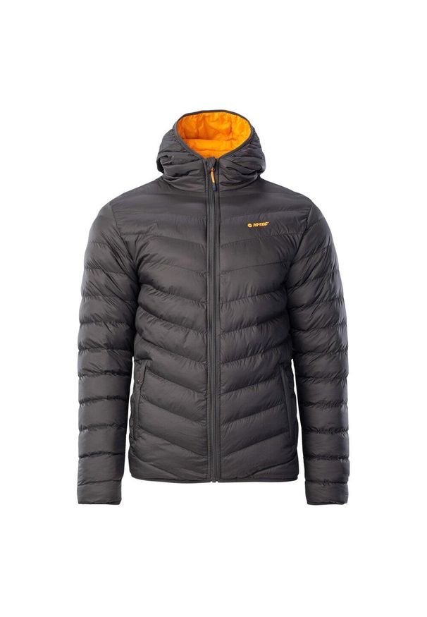 Hi-tec - Kurtka Ocieplana Męska Pikowanie Salrin. Kolor: żółty, wielokolorowy, czarny. Materiał: puch. Sport: turystyka piesza