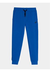 4f - 4F Spodnie dresowe 4FJAW23TTROM410 Niebieski Regular Fit. Kolor: niebieski. Materiał: bawełna