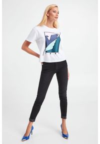 Emporio Armani - T-shirt EMPORIO ARMANI. Długość rękawa: krótki rękaw. Długość: krótkie. Wzór: nadruk