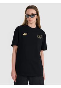 4f - 4F T-shirt regular męski 4F x Bartosz Zmarzlik - czarny L. Okazja: na co dzień. Kolor: czarny. Materiał: bawełna, jersey, dzianina. Długość rękawa: krótki rękaw. Długość: krótkie. Wzór: gładki, haft, ze splotem. Styl: sportowy, klasyczny, casual