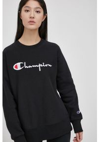 Champion Bluza damska kolor czarny z aplikacją. Kolor: czarny. Wzór: aplikacja