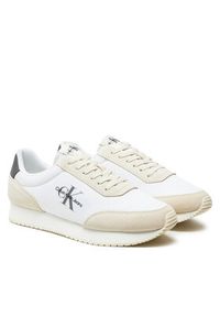 Calvin Klein Jeans Sneakersy Retro Runner Su-Ny Mono YM0YM00804 Biały. Kolor: biały. Materiał: materiał #2