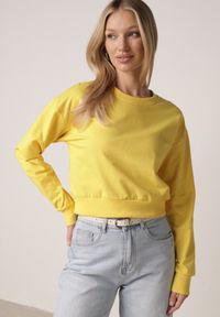 Born2be - Żółta Bluza z Dodatkiem Bawełny Wykończona Ściągaczami Evilaya. Okazja: na co dzień. Kolor: żółty. Materiał: bawełna. Długość rękawa: długi rękaw. Długość: długie. Styl: casual, sportowy #6
