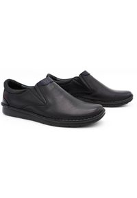 Kampol Buty męskie wsuwane 20/5 czarne. Zapięcie: bez zapięcia. Kolor: czarny #8