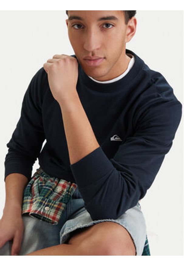 Quiksilver Bluza EQYFT04953 Granatowy Regular Fit. Kolor: niebieski. Materiał: bawełna