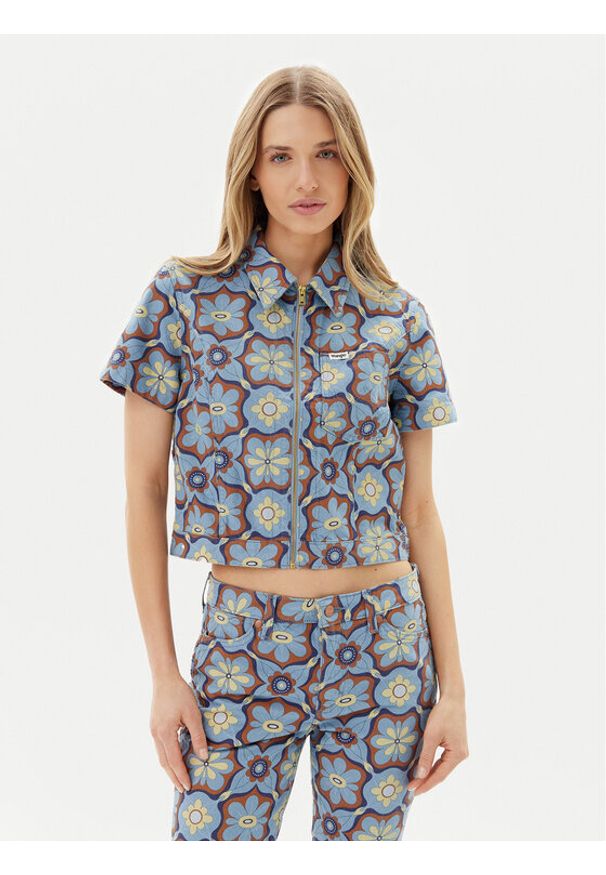 Wrangler Koszula jeansowa 112362607 Niebieski Slim Fit. Kolor: niebieski. Materiał: bawełna