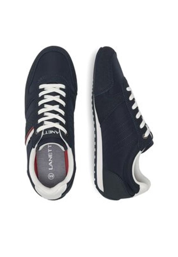 Lanetti Sneakersy MP07-01378-01 Granatowy. Kolor: niebieski. Materiał: materiał