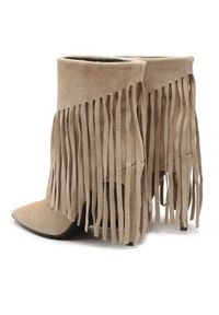 Pinko - PINKO Kowbojki Olympe Tronchetto PE 23 BLKS1 100573 A0N8 Beżowy. Kolor: beżowy. Materiał: zamsz, skóra #6