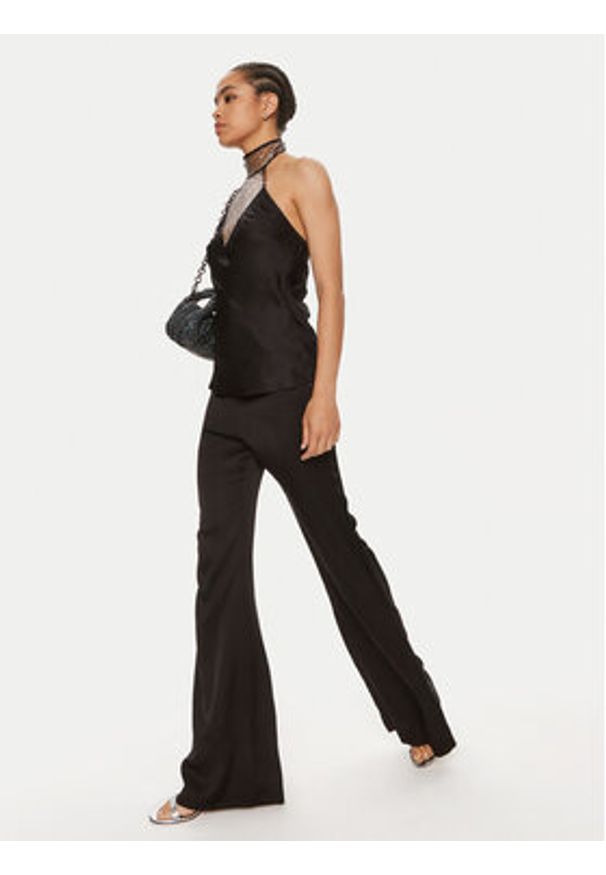 ROTATE Spodnie materiałowe Malou 112538100 Czarny Slim Fit. Kolor: czarny. Materiał: wiskoza