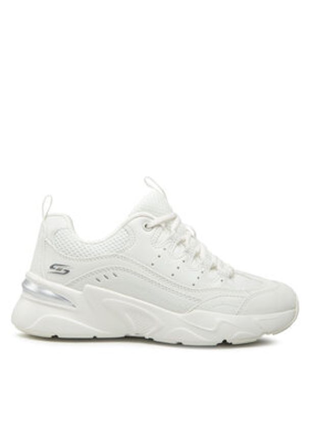 skechers - Skechers Sneakersy Star Strikez 117355/OFWT Biały. Kolor: biały. Materiał: skóra