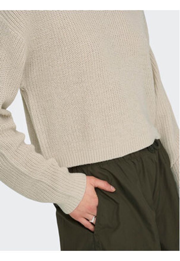 only - ONLY Sweter Malavi 15284453 Beżowy Regular Fit. Kolor: beżowy. Materiał: syntetyk