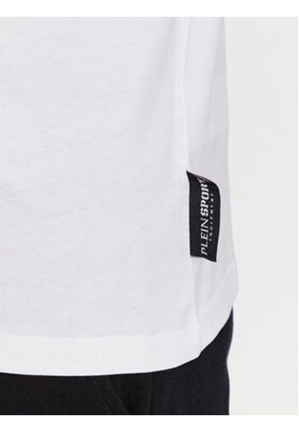 Plein Sport T-Shirt FADC MTK7542 STE003N Biały Slim Fit. Kolor: biały. Materiał: bawełna. Styl: sportowy