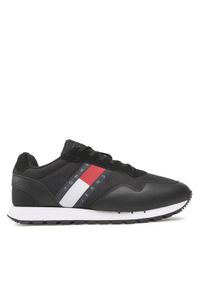 Tommy Jeans Sneakersy Retro Leather Runner EM0EM01081 Czarny. Kolor: czarny. Materiał: materiał #1