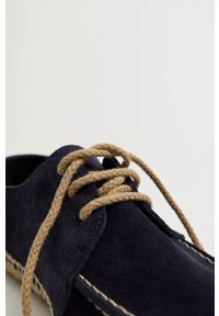 Mango Man - Półbuty zamszowe NAUTIC. Nosek buta: okrągły. Zapięcie: sznurówki. Kolor: niebieski. Materiał: zamsz #4