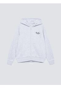 Big-Star - Bluza dziewczęca rozpinana z kapturem szara Milana 901. Okazja: na uczelnię, na co dzień. Typ kołnierza: kaptur. Kolor: szary. Materiał: dzianina. Wzór: melanż, haft. Styl: casual, klasyczny #3