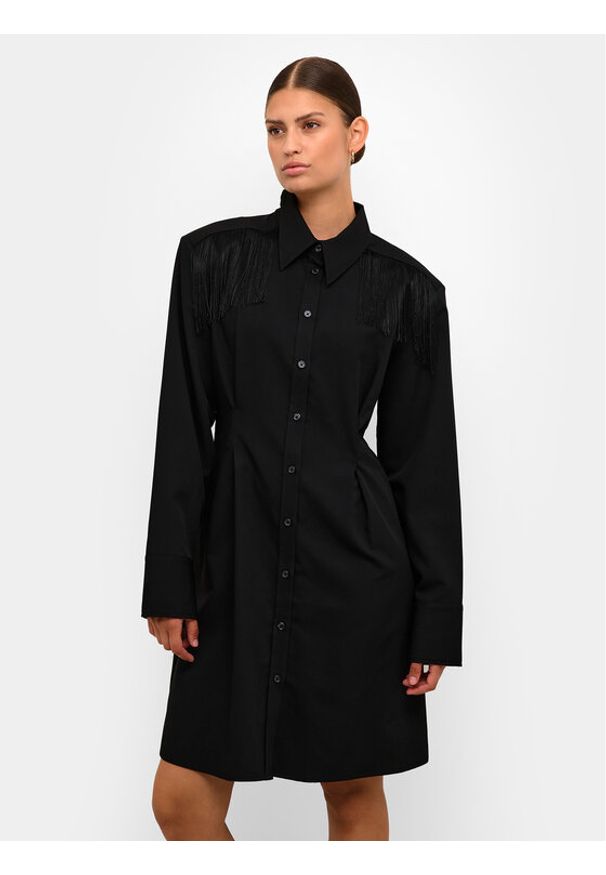 Karen by Simonsen Sukienka koszulowa Mae 10104797 Czarny Regular Fit. Kolor: czarny. Materiał: syntetyk. Typ sukienki: koszulowe