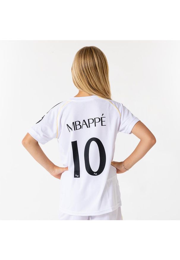 Koszulka domowa Kylian Mbappé Real Madrid 25/26 dla dzieci. Kolor: biały. Materiał: poliester. Sport: piłka nożna